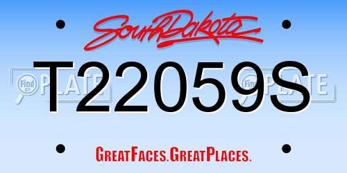 T22059S South Dakota License Plate