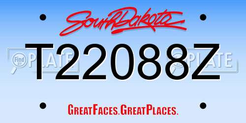 T22088Z South Dakota License Plate