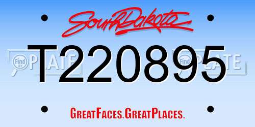 T220895 South Dakota License Plate