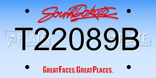 T22089B South Dakota License Plate