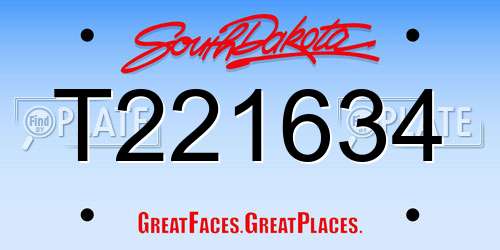 T221634 South Dakota License Plate