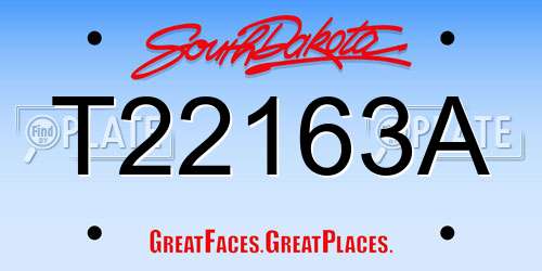 T22163A South Dakota License Plate