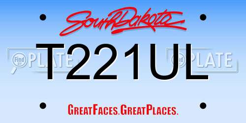 T221UL South Dakota License Plate