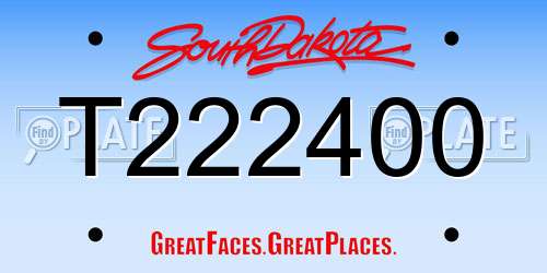 T222400 South Dakota License Plate