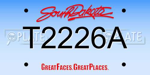 T2226A South Dakota License Plate