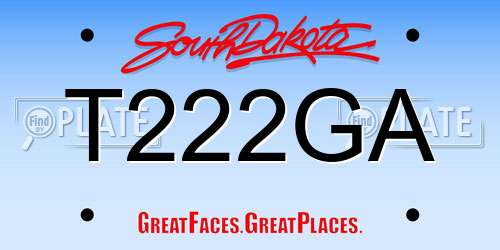 T222GA South Dakota License Plate