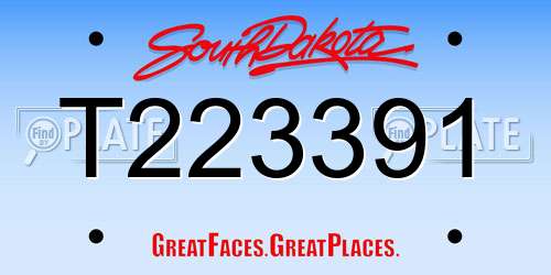 T223391 South Dakota License Plate