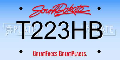 T223HB South Dakota License Plate