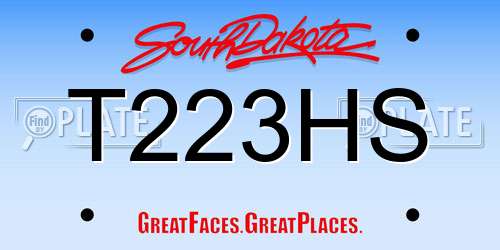 T223HS South Dakota License Plate