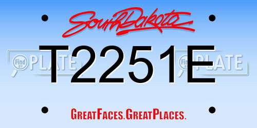 T2251E South Dakota License Plate