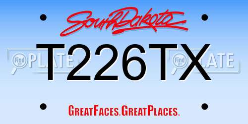 T226TX South Dakota License Plate
