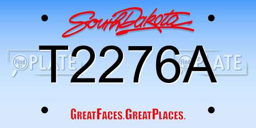 T2276A South Dakota License Plate
