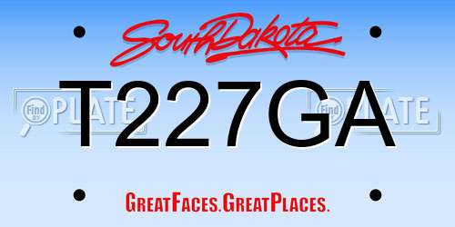 T227GA South Dakota License Plate