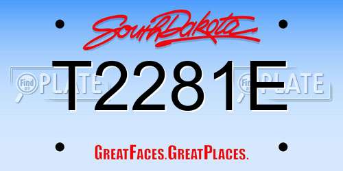 T2281E South Dakota License Plate