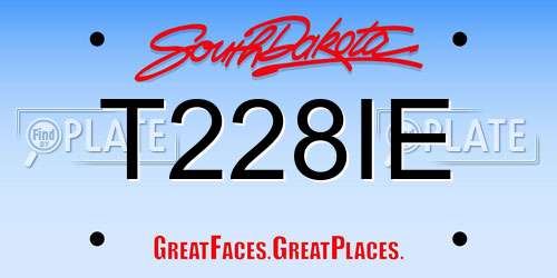 T228IE South Dakota License Plate