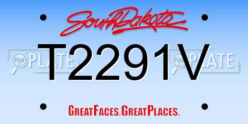 T2291V South Dakota License Plate