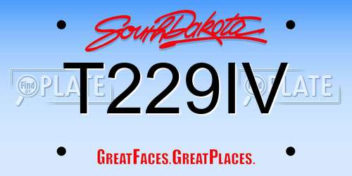T229IV South Dakota License Plate