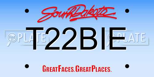 T22BIE South Dakota License Plate