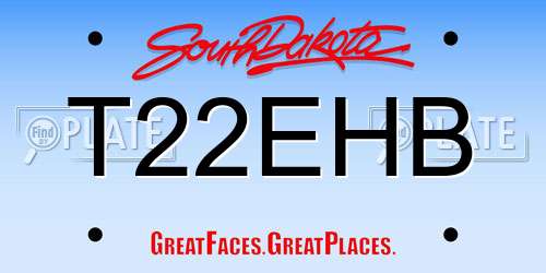 T22EHB South Dakota License Plate
