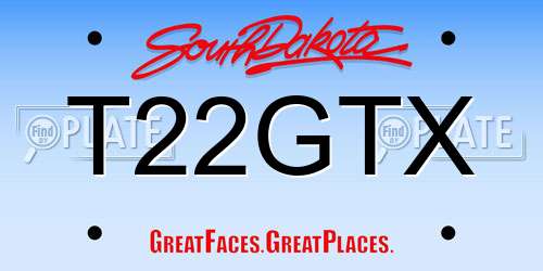 T22GTX South Dakota License Plate