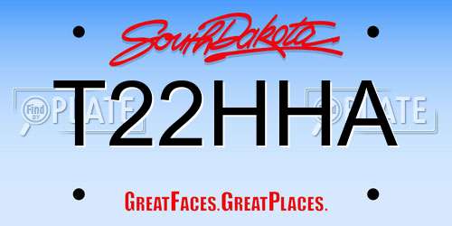 T22HHA South Dakota License Plate