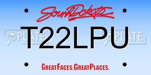 T22LPU South Dakota License Plate