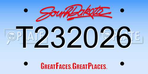 T232026 South Dakota License Plate