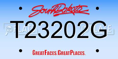 T23202G South Dakota License Plate