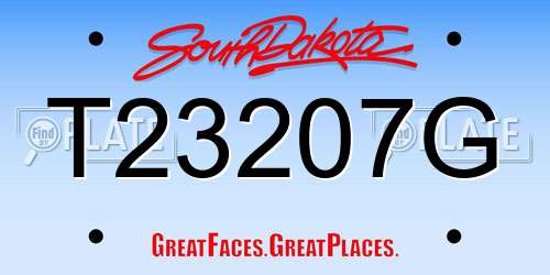 T23207G South Dakota License Plate
