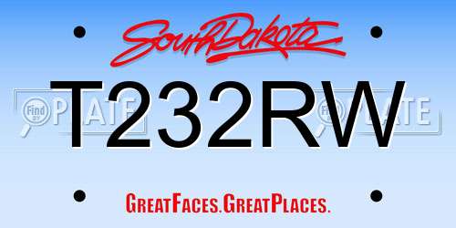 T232RW South Dakota License Plate