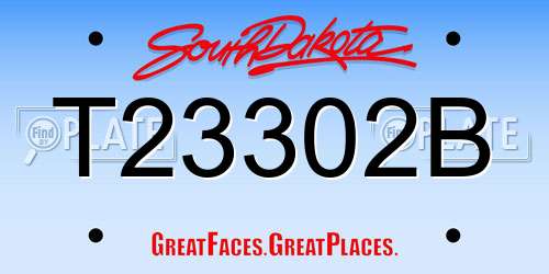 T23302B South Dakota License Plate