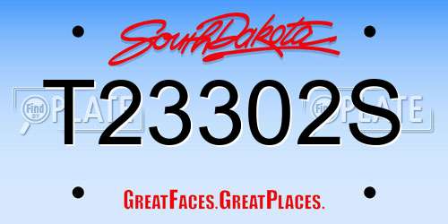 T23302S South Dakota License Plate