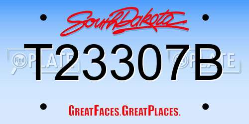 T23307B South Dakota License Plate