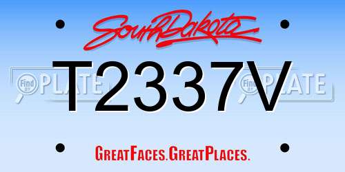 T2337V South Dakota License Plate