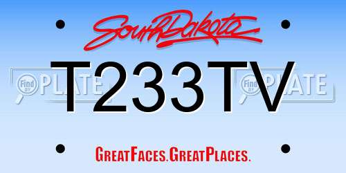 T233TV South Dakota License Plate