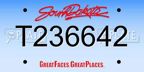 T236642 South Dakota License Plate