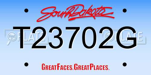 T23702G South Dakota License Plate