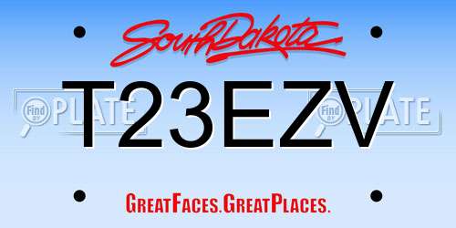 T23EZV South Dakota License Plate