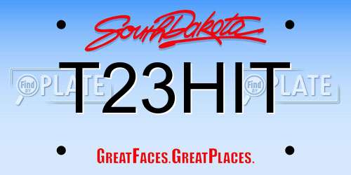 T23HIT South Dakota License Plate