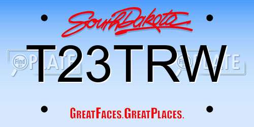 T23TRW South Dakota License Plate