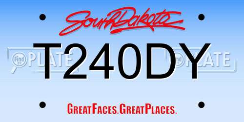 T240DY South Dakota License Plate