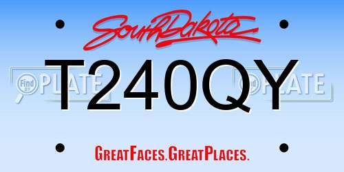 T240QY South Dakota License Plate