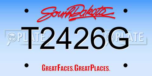 T2426G South Dakota License Plate