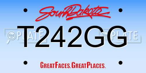 T242GG South Dakota License Plate