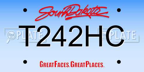 T242HC South Dakota License Plate