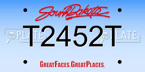 T2452T South Dakota License Plate