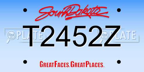 T2452Z South Dakota License Plate