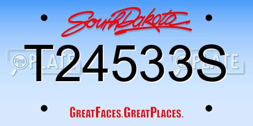 T24533S South Dakota License Plate