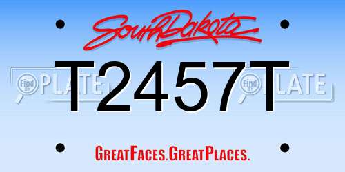 T2457T South Dakota License Plate