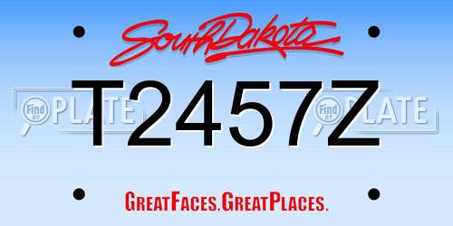 T2457Z South Dakota License Plate